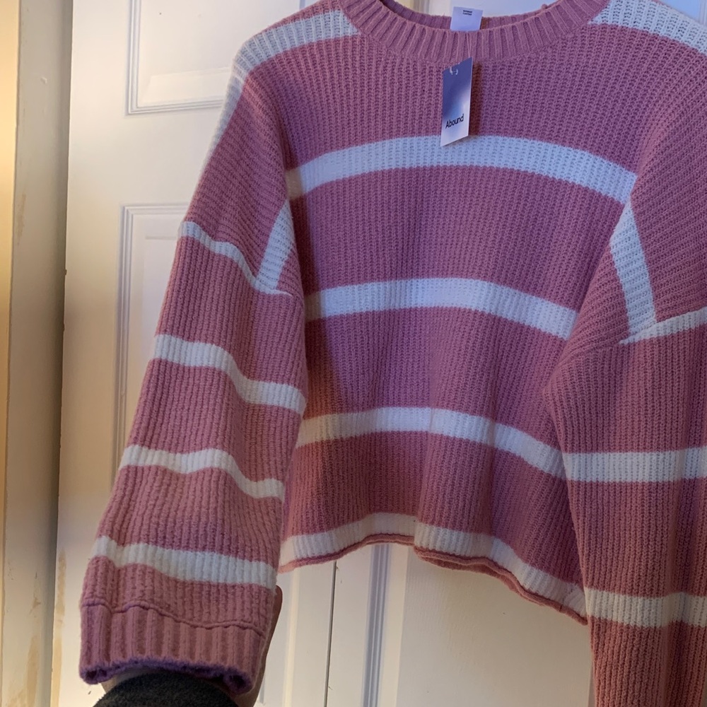 Abound Pink and White Striped Sweater - Picture 8 of 10